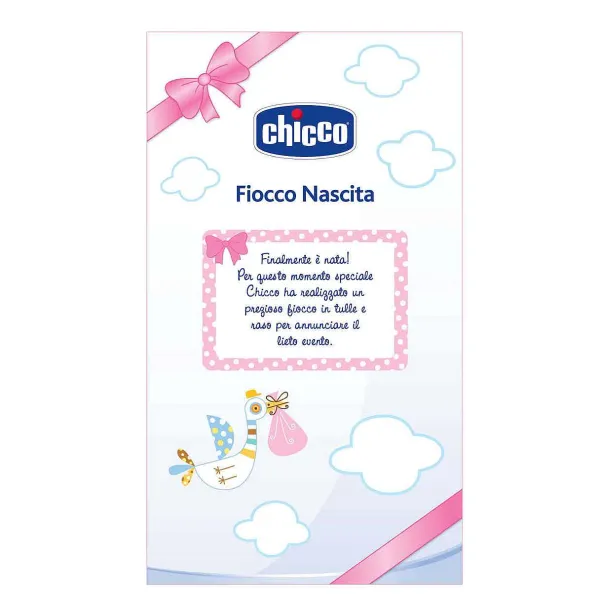 Fiocco Nascita|Chicco Annuncio Nascita - Fiocco Rosa