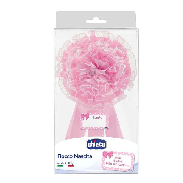 Fiocco Nascita|Chicco Annuncio Nascita - Fiocco Rosa