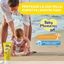 Protezione Estate|Chicco Baby Moments Sun - Crema Solare Spf 50+ 75 Ml.
