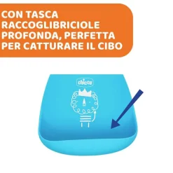 Bavaglini|Chicco Bavaglino In Silicone Facile Da Arrotolare Azzurro
