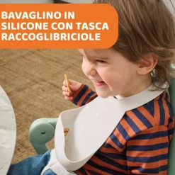 Bavaglini|Chicco Bavaglino In Silicone Facile Da Arrotolare Azzurro