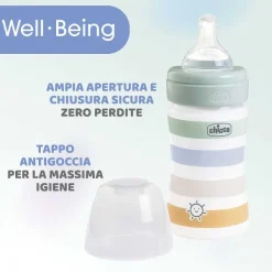 Biberon|Chicco Biberon Benessere 150Ml Flusso Lento In Plastica Verde