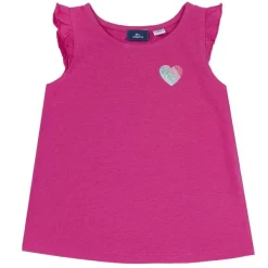 Canottiere|Chicco Canotta Tinta Unita Con Cuore Rosa Scuro