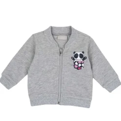 Cardigan|Chicco Cardigan Di Felpa Con Panda Grigio Chiaro