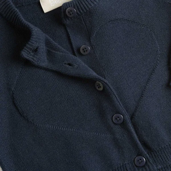 Cardigan|Chicco Cardigan In Filato Di Cotone Blu Scuro