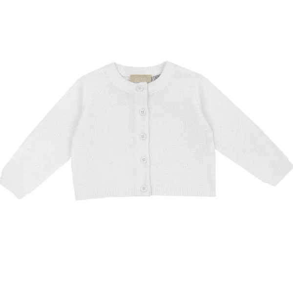 Cardigan|Chicco Cardigan In Filato Di Cotone Bianco