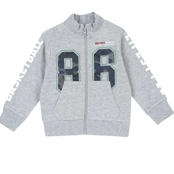 Cardigan|Chicco Felpa Grigio M Lange Con Zip Grigio Chiaro