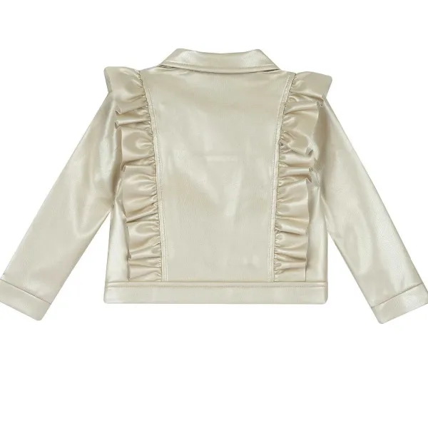 Giacche|Chicco Giubbino Modello Chiodo Con Volants Arricciati