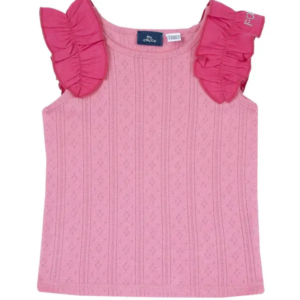 T-Shirt|Chicco Maglietta In Costina Con Rouches