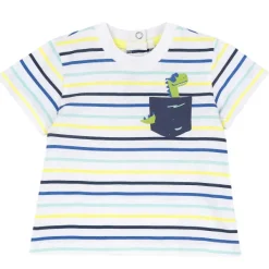 T-Shirt|Chicco Maglietta Manica Corta A Righe Bianco E Blu