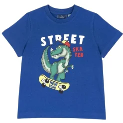 T-Shirt|Chicco Maglietta Manica Corta Con Dinosauro Blu Medio