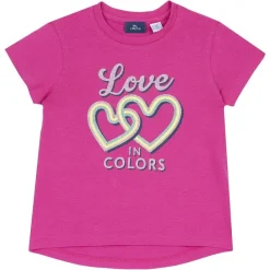 T-Shirt|Chicco Maglietta Manica Corta Con Cuori Stampati Rosa Scuro