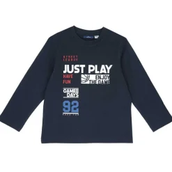 T-Shirt|Chicco Maglietta Tinta Unita Blu Manica Lunga Blu Scuro