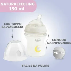 Biberon|Chicco Naturalfeeling Biberon Vetro 0M+ 150Ml Flusso Lento