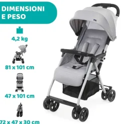 Passeggini|Chicco Passeggino Ohlal 3 Grey Mist