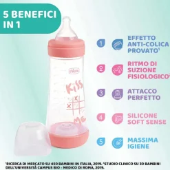 Biberon|Chicco Perfect 5 Biberon 300 Ml - Flusso Veloce Rosa