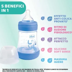 Biberon|Chicco Perfect 5 Biberon 150 Ml - Flusso Lento Azzurro