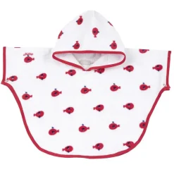 Teli Mare|Chicco Poncho Mare In Spugna Bianco E Rosso