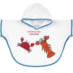 Teli Mare|Chicco Poncho Mare In Spugna Bianco E Azzurro