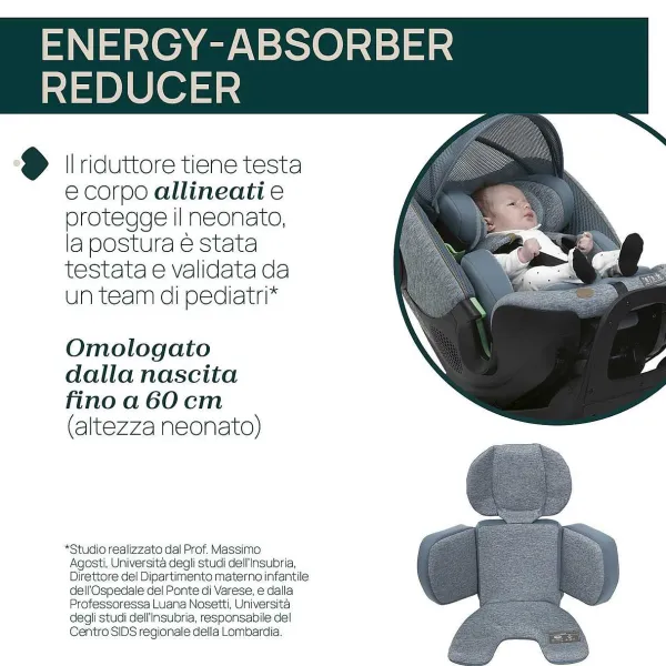 Seggiolini Auto Neonato|Chicco Seggiolino Auto Bi-Seat Air & Full 360 I-Size Base (40-150 Cm) Teal Blue