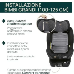 Seggiolini Auto Neonato|Chicco Seggiolino Auto Seat3Fit Air (40-125 Cm) Black Melange