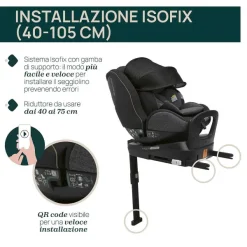 Seggiolini Auto Neonato|Chicco Seggiolino Auto Seat3Fit Air (40-125 Cm) Black Melange