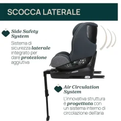 Seggiolini Auto Neonato|Chicco Seggiolino Auto Seat3Fit Air (40-125 Cm) Graphite Melange