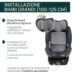 Seggiolini Auto Neonato|Chicco Seggiolino Auto Seat3Fit Air (40-125 Cm) Graphite Melange