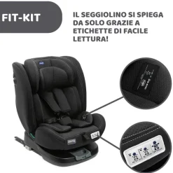 Seggiolini Auto Neonato|Chicco Seggiolino Auto Unico Evo (40-150 Cm) Black