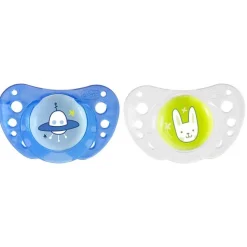 Succhietti Physioforma|Chicco Succhietto Physioforma® Air 16-36M (2 Pcs) Silicone Spaceship And Rabbit