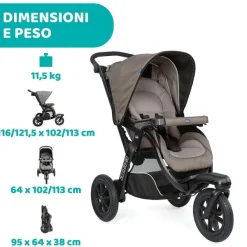 Trio E Sistemi Modulari|Chicco Trio Activ3 Con Kory Essential Dark Beige