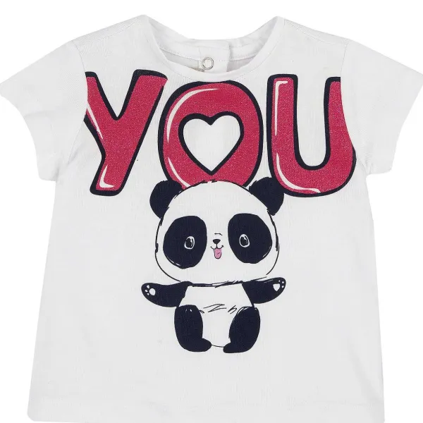 T-Shirt|Chicco T-Shirt Con Panda Bianco