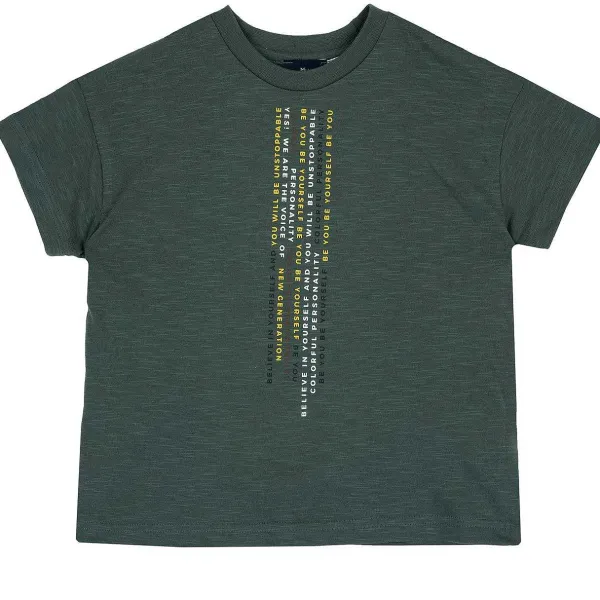T-Shirt|Chicco T-Shirt Con Stampa Lettering Verde Medio