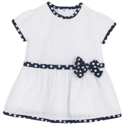 Vestiti|Chicco Vestito Con Fantasia A Pois E Fiocco Applicato